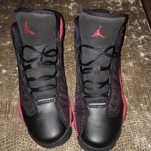 Air Jordans - size 6Y (8.5) euro 38.5 red & black